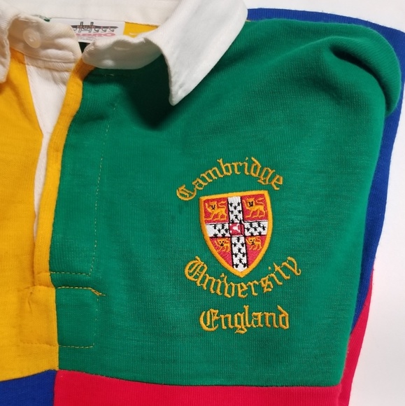 Vintage COLOR BLOCK England Cambridge Rugby Polo - Picture 3 of 6